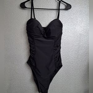 Old Navy Black Ruched One Piece Bathing Suit Size S
